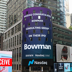 Bowman billboard on building